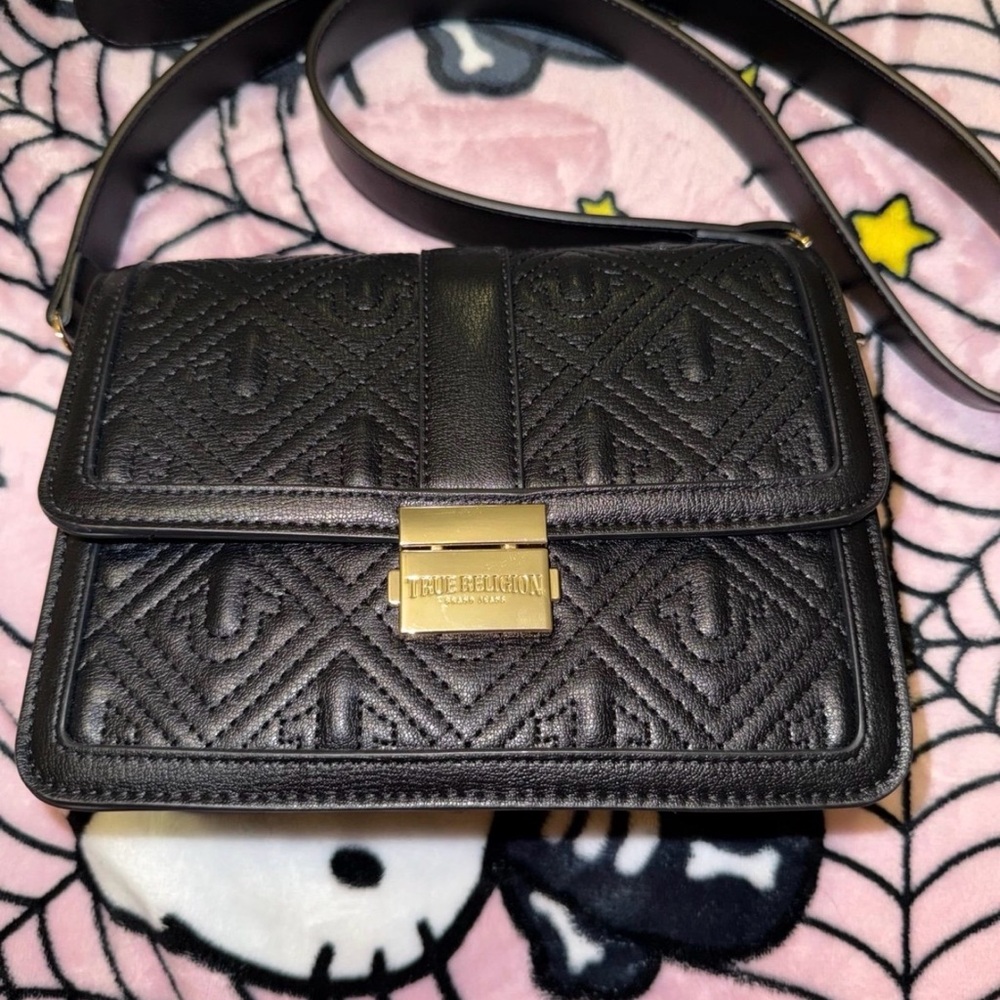 True Religion Black Quilted Crossbody Bag